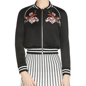 MAJE Mercure Embroidered Bomber Jacket. Size 38. US Size 6.Excelllent MSRP $470.